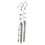 Cross Chain Moonstone Earrings