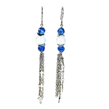 Cross Chain Moonstone Earrings