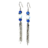 Cross Chain Moonstone Earrings