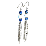 Cross Chain Moonstone Earrings