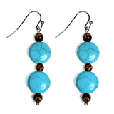 Tiger Eye and Howlite Earrings