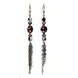 Brown Aura Chain Earrings