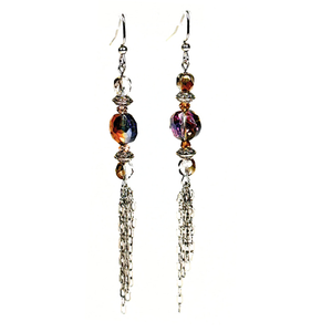 Brown Aura Chain Earrings