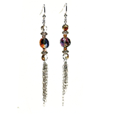 Brown Aura Chain Earrings