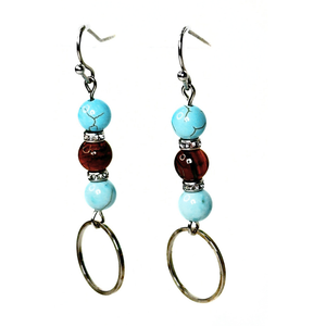 Turquoise and Tiger Eye Earrings