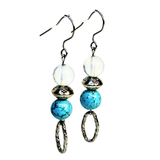 Turquoise and Moonstone Earrings