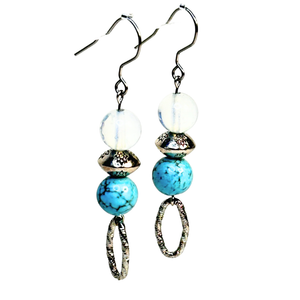 Turquoise and Moonstone Earrings