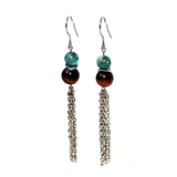 Tiger Eye and Imperial Jasper Chain Earrings