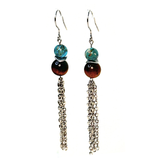 Tiger Eye and Imperial Jasper Chain Earrings