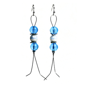 Turquoise Glass Earrings