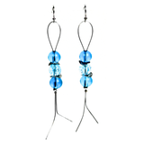 Turquoise Glass Earrings