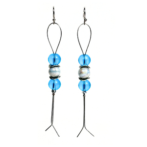 Turquoise Glass Earrings