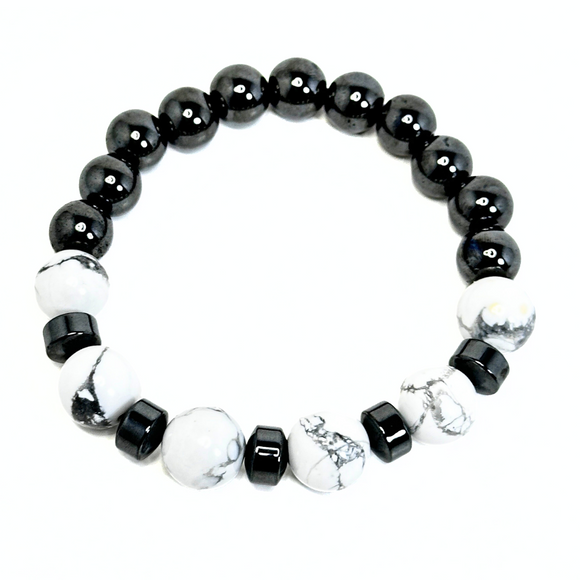 Howlite & Hematite Men's Bracelet