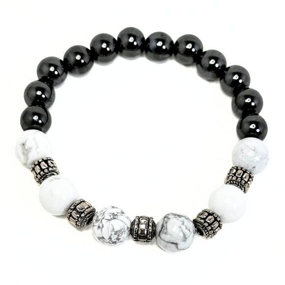 Howlite & Hematite Men's Bracelet