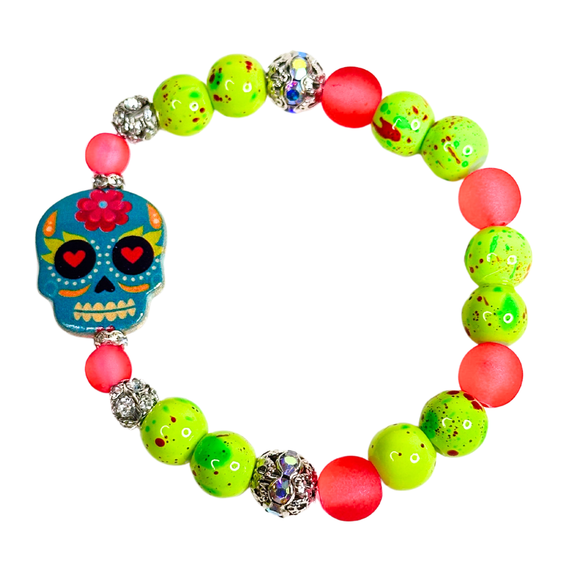 Halloween and Sugar Skull Inspired Charm Children's Bracelet