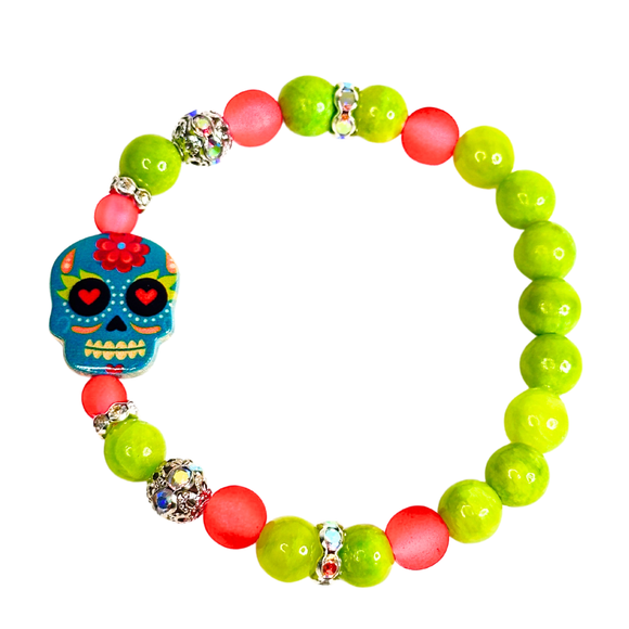 Halloween and Sugar Skull Inspired Charm Women's Bracelet