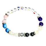 Women's Serenity Prayer Sobriety Bracelet with AA Charm