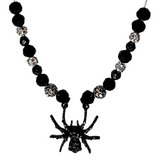 Halloween Black Sparkle Spider Necklace